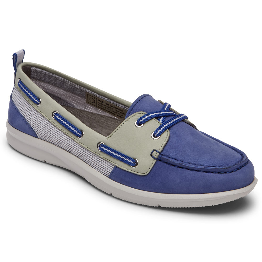 Rockport Boat Shoes For Womens Blue - Ayva Washable - VS7425613